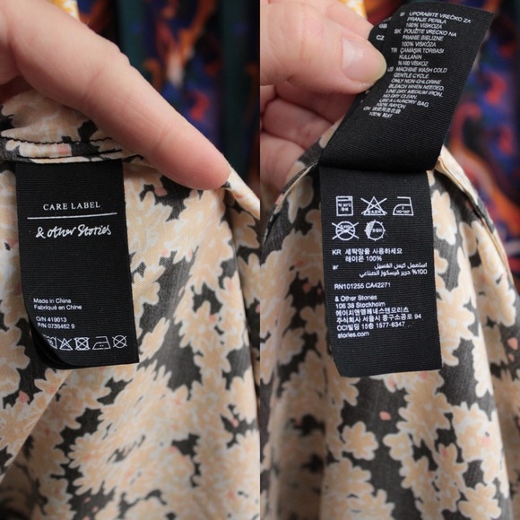 & Other Stories Floral Dress | Golden Flowers Wrap dress | belted designer dress - Picture 15 of 16